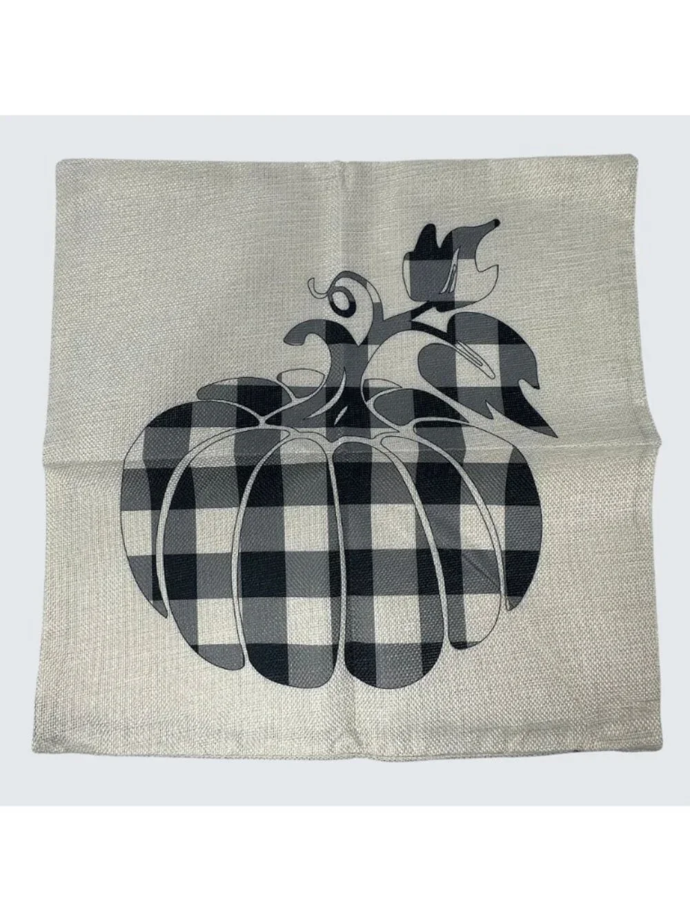 Fall Pillow Covers Buffalo Plaid Pumpkin Leaf Pickup Truck Canvas 18x18 in